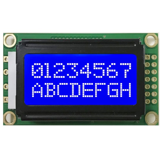 8x2 Character LCD Display Module Blue Background