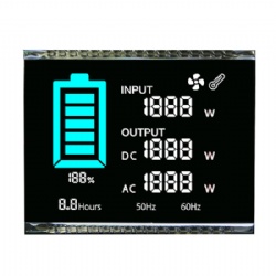 Custom Black Segment LCD Display White On Black